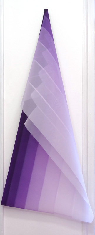 Ingrid Kæseler 'Performed Lines' 2015 'Chromatic Purple #1' akryl på gaze 150 x 70 cm